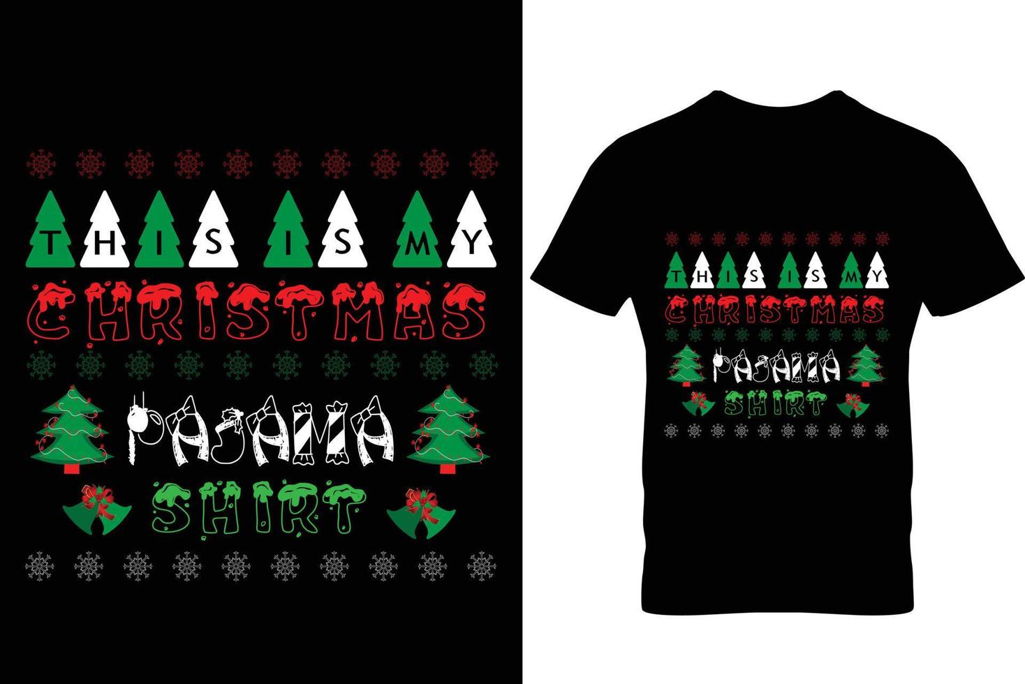 Weihnachts-T-Shirt-Design Dies ist mein Weihnachts-Pyjama-Shirt vektor