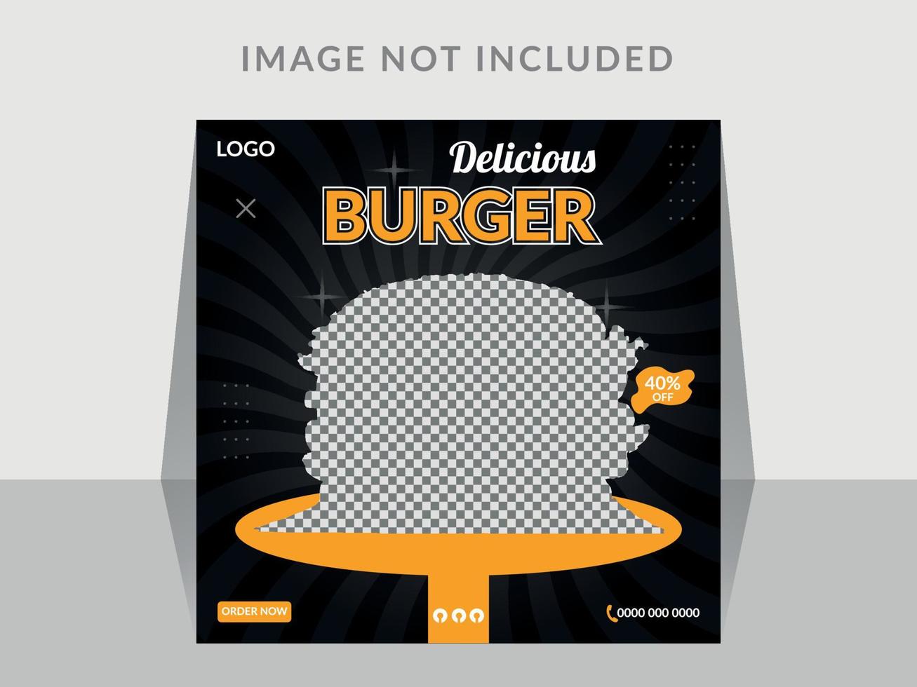 Burger-Social-Media-Poster-Design-Vorlage vektor