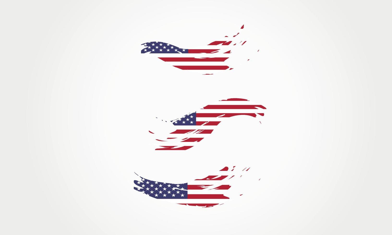 grunge flagge der vereinigten staaten von amerika, usa-flaggenbürste, bürstenhintergrund vektor