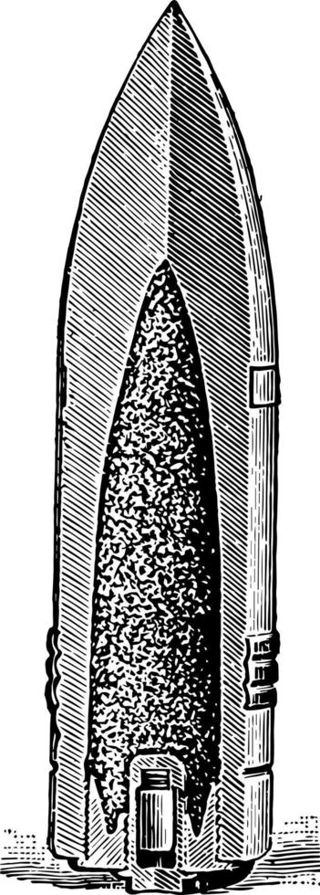 rustning genomträngande skal, årgång illustration. vektor