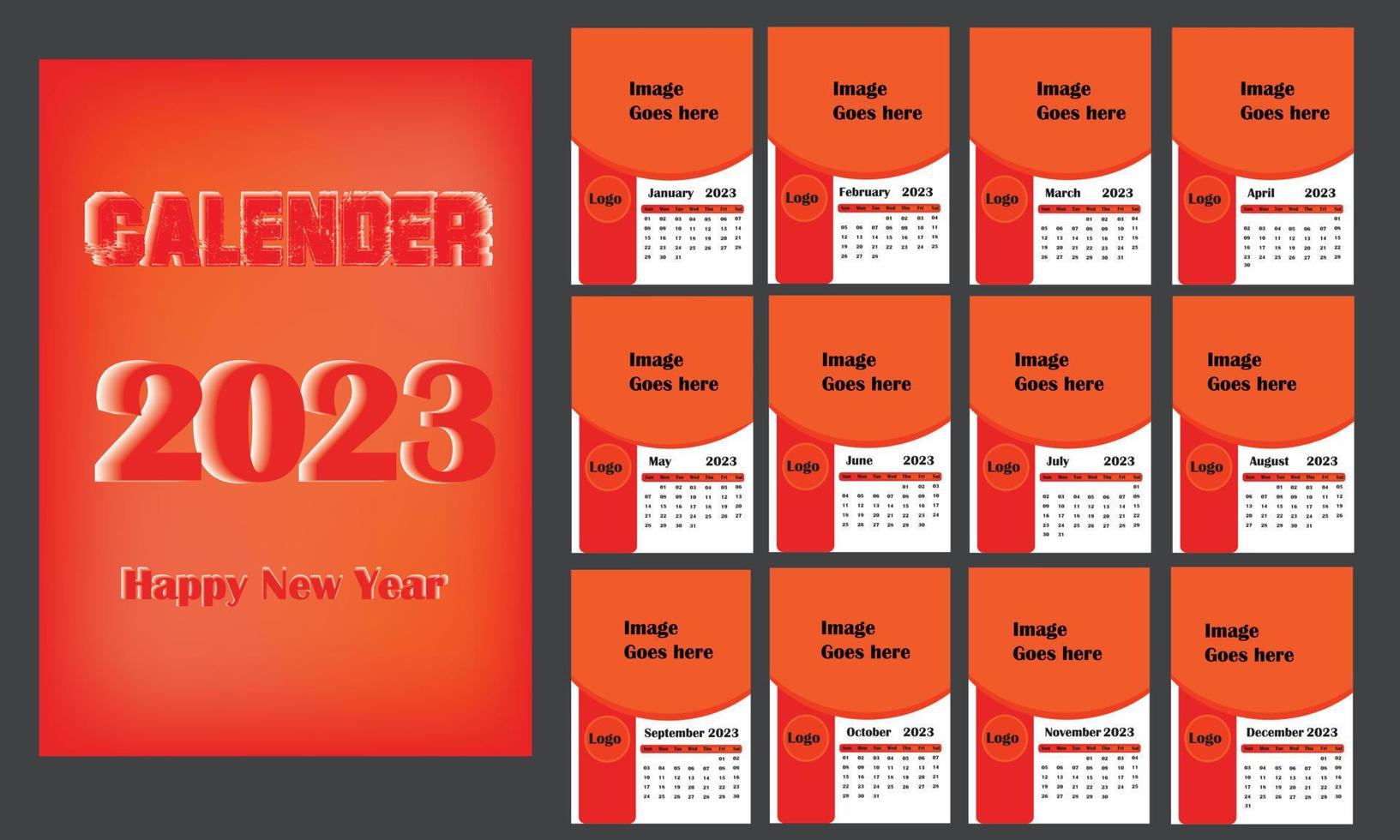 Kalender-Design-Template-Layout vektor