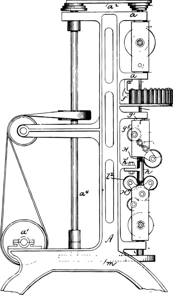 Verfahren zum Metallisieren von Fasermaterialien Vintage Illustration. vektor