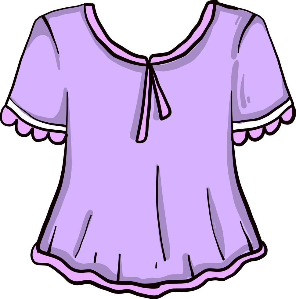 violette Bluse, Illustration, Vektor auf weißem Hintergrund.