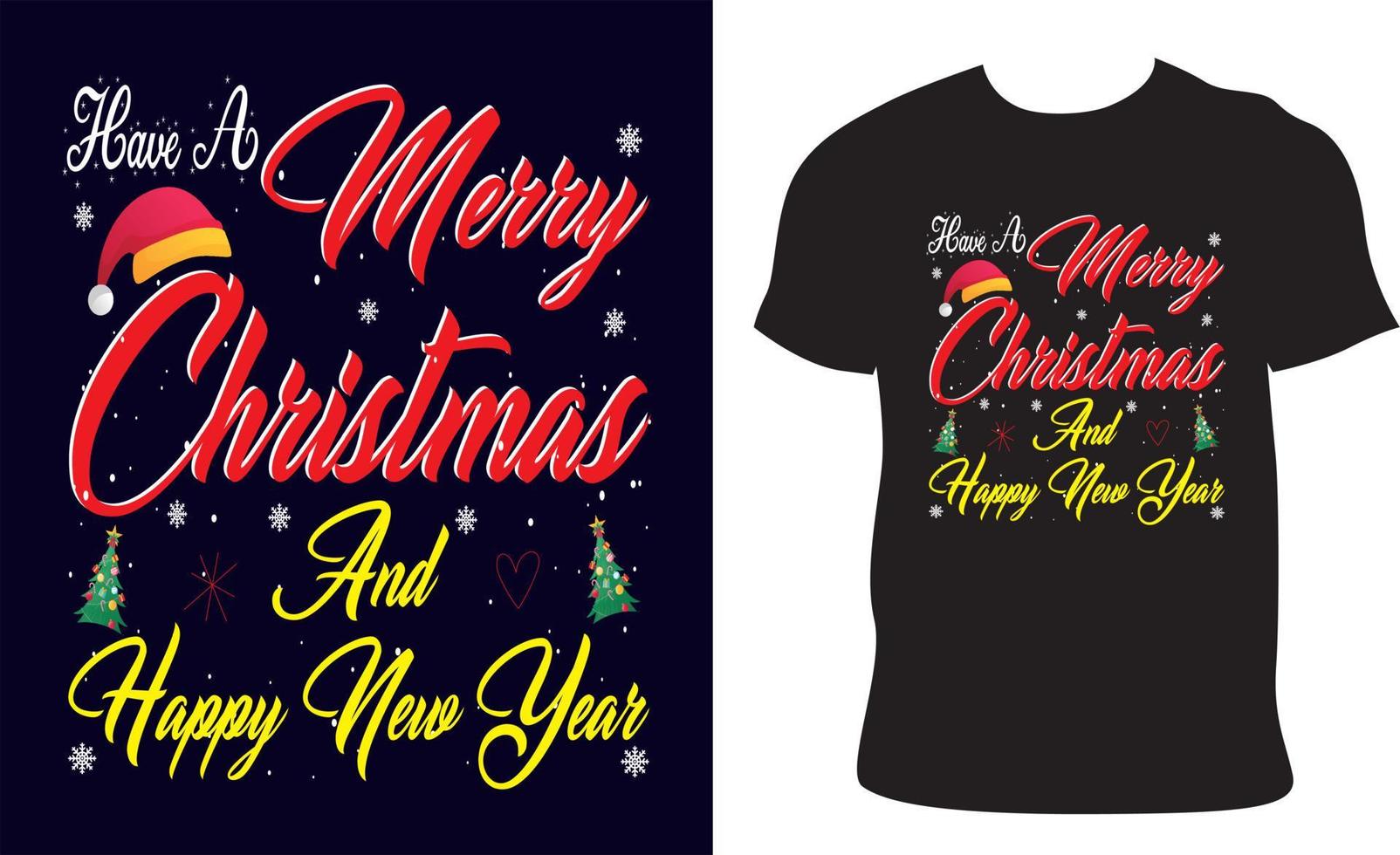 Frohe Weihnachten Typografie T-Shirt Vektordesign vektor