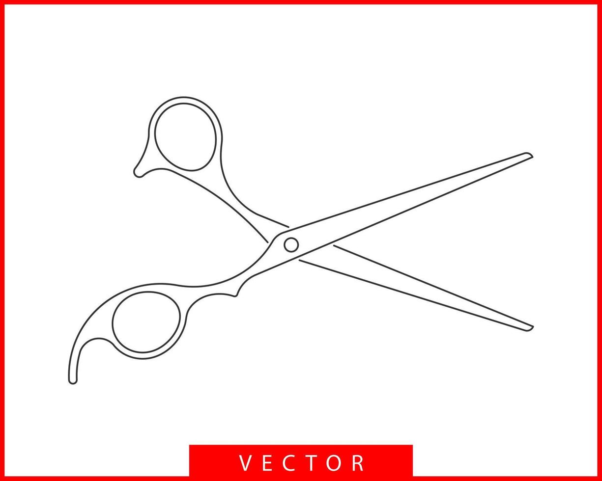 Scherensymbol. Scherenvektor-Designelement oder Logo-Vorlage. Schwarz-Weiß-Silhouette isoliert. vektor