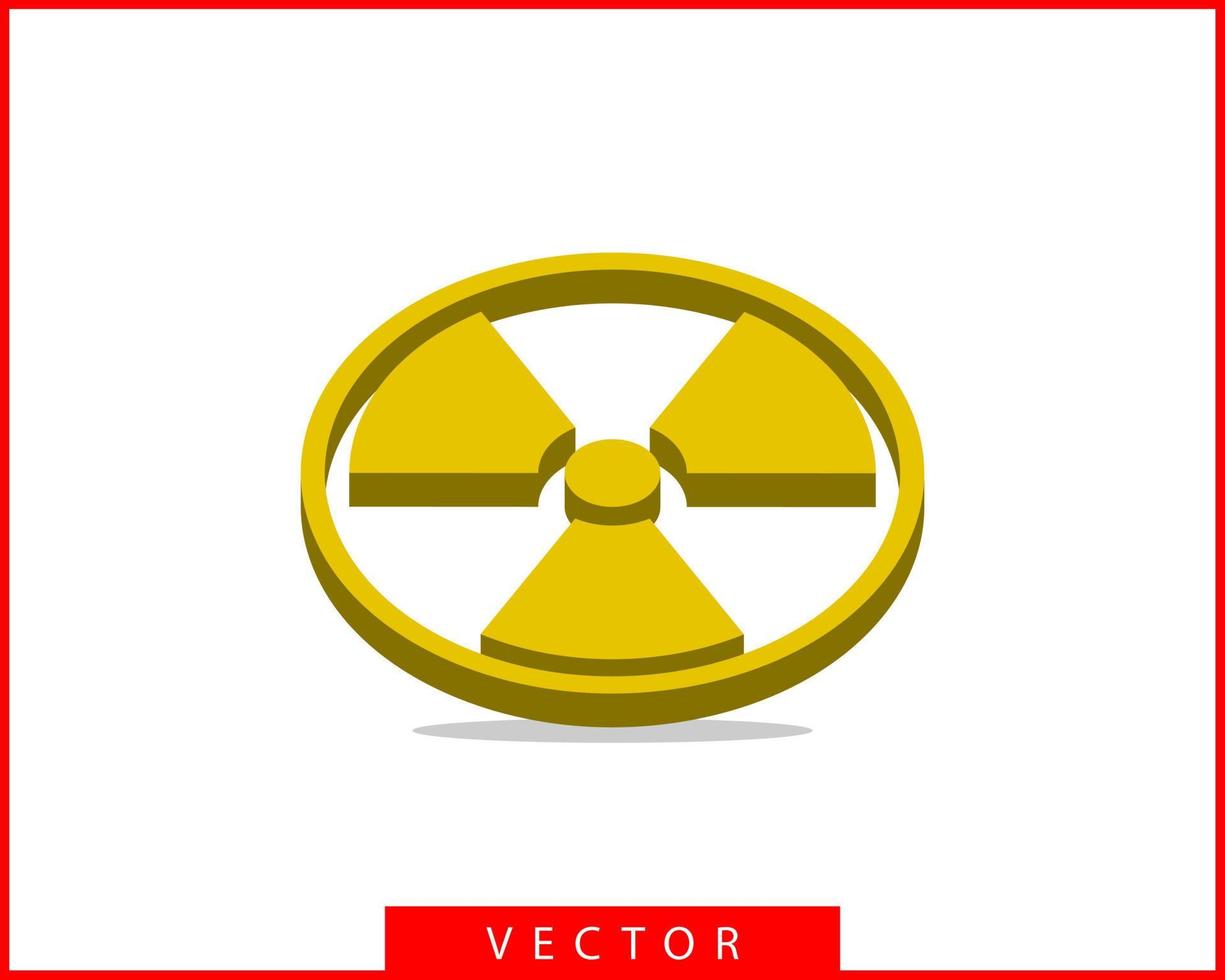 strålning ikon vektor. varning radioaktiv tecken fara symbol. vektor