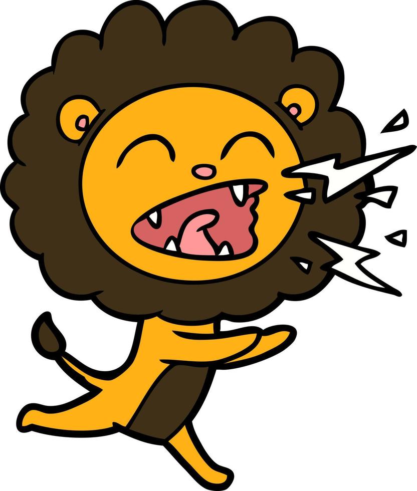 tecknade lejon rytande vektor