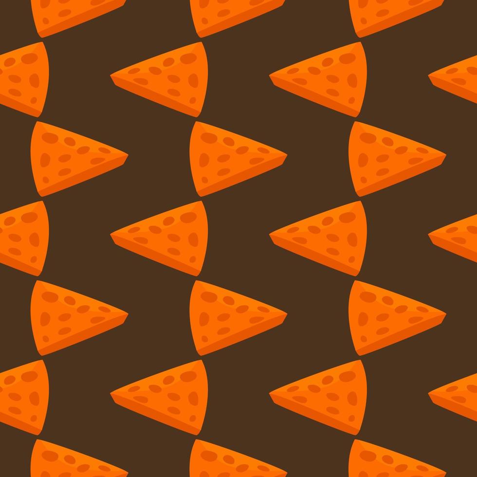 Scheibe Käse, nahtloses Muster auf braunem Hintergrund. vektor