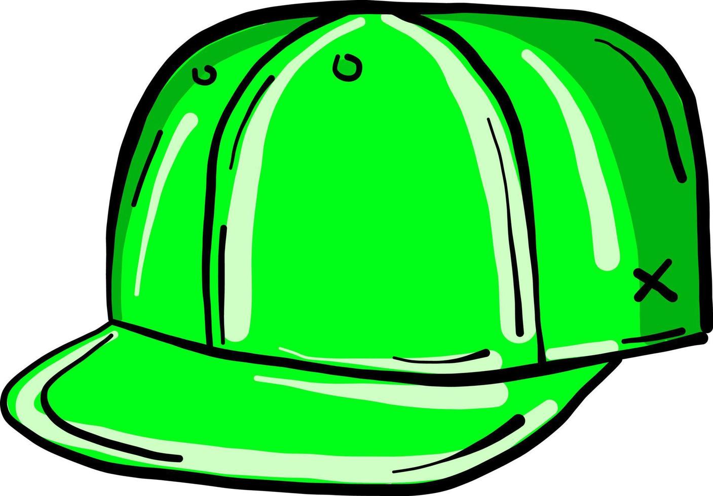 grüne Kappe, Illustration, Vektor auf weißem Hintergrund