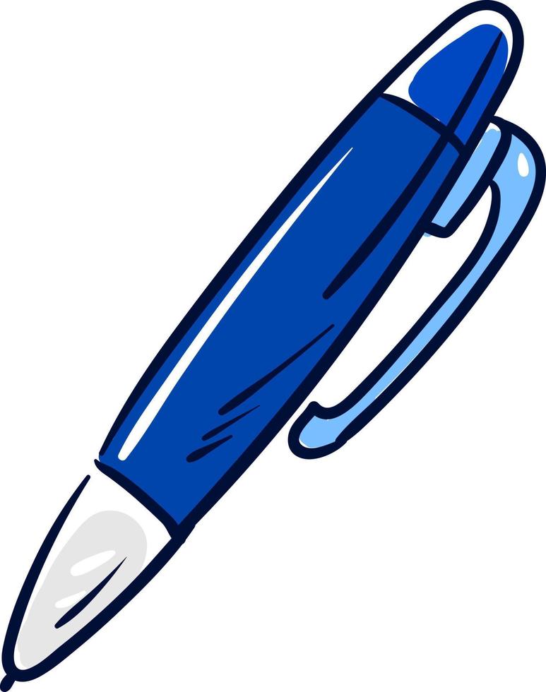 blauer Stift, Illustration, Vektor auf weißem Hintergrund