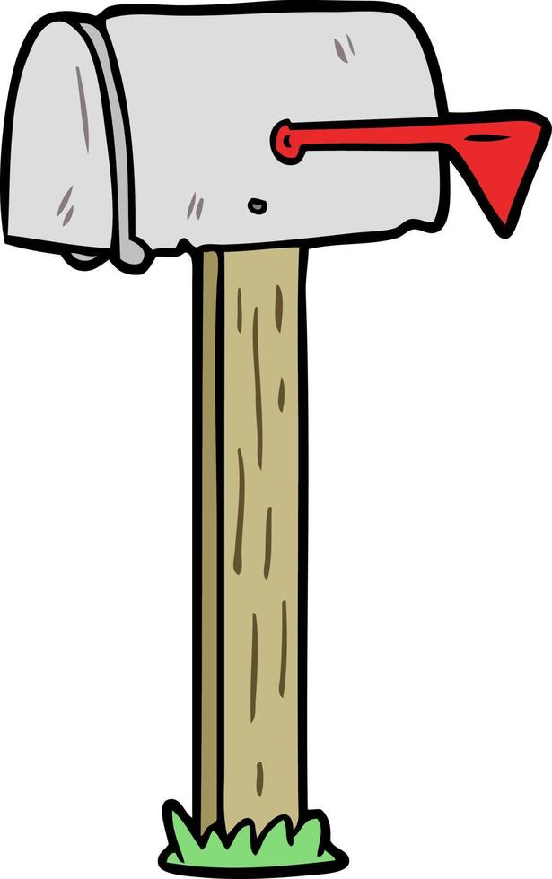 Cartoon-Briefkasten mit Flagge vektor