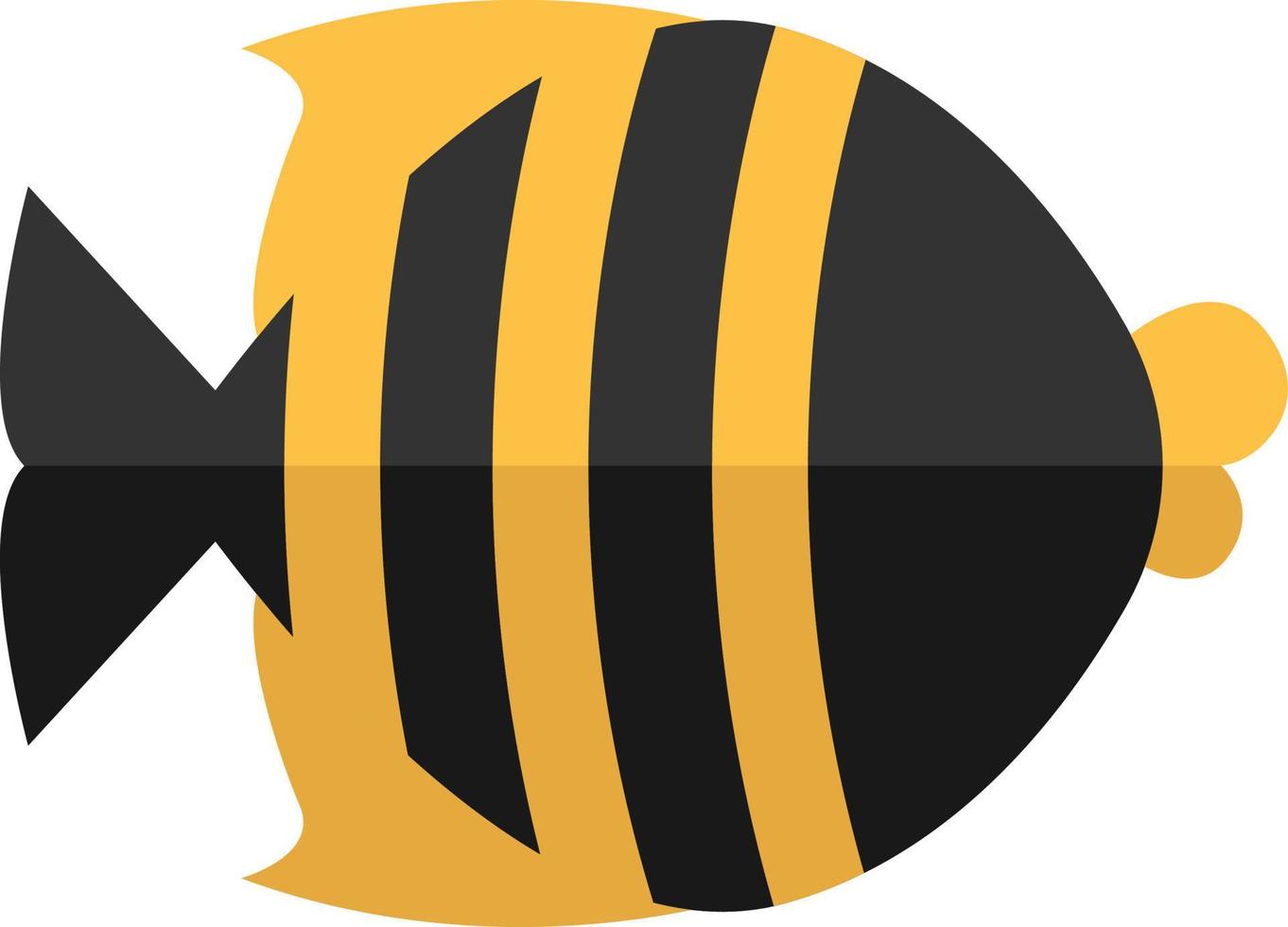 svart och gul fisk, illustration, vektor på vit bakgrund.