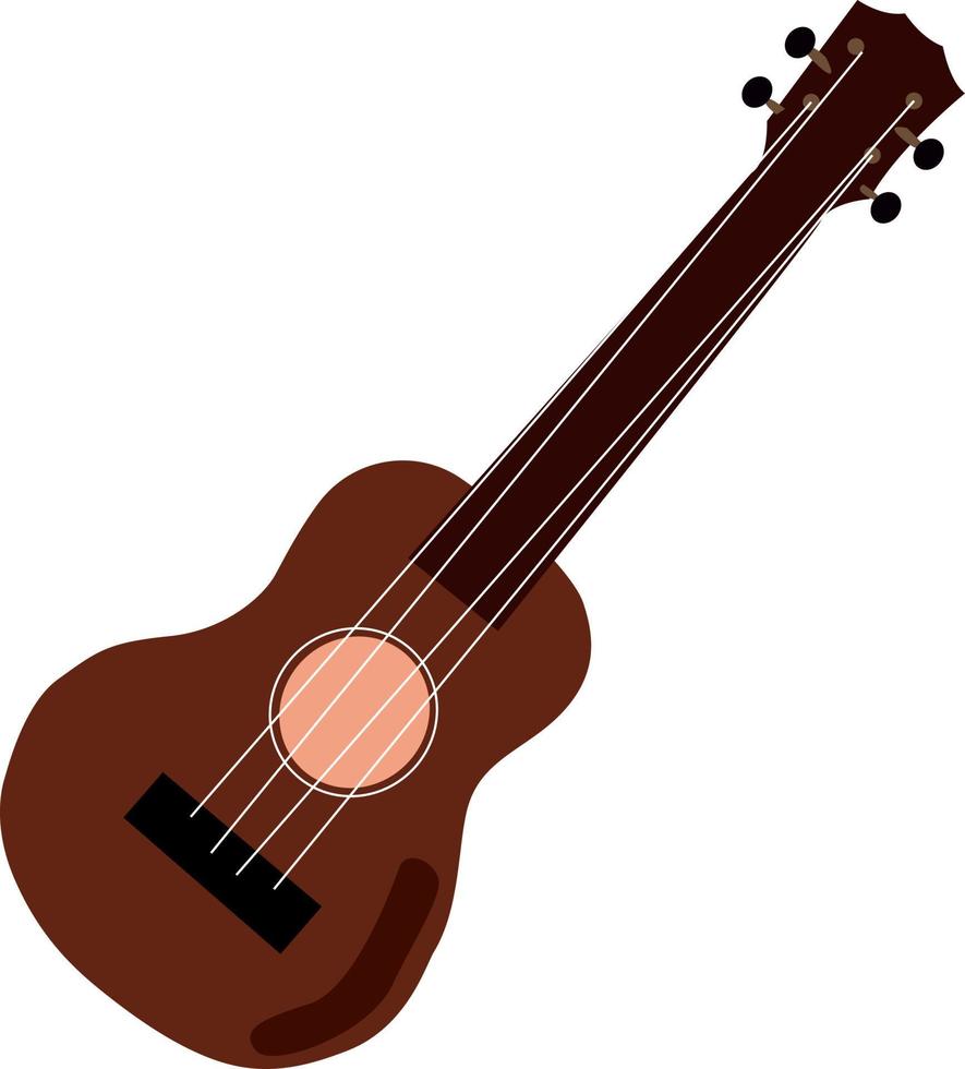 röd gitarr, illustration, vektor på vit bakgrund.