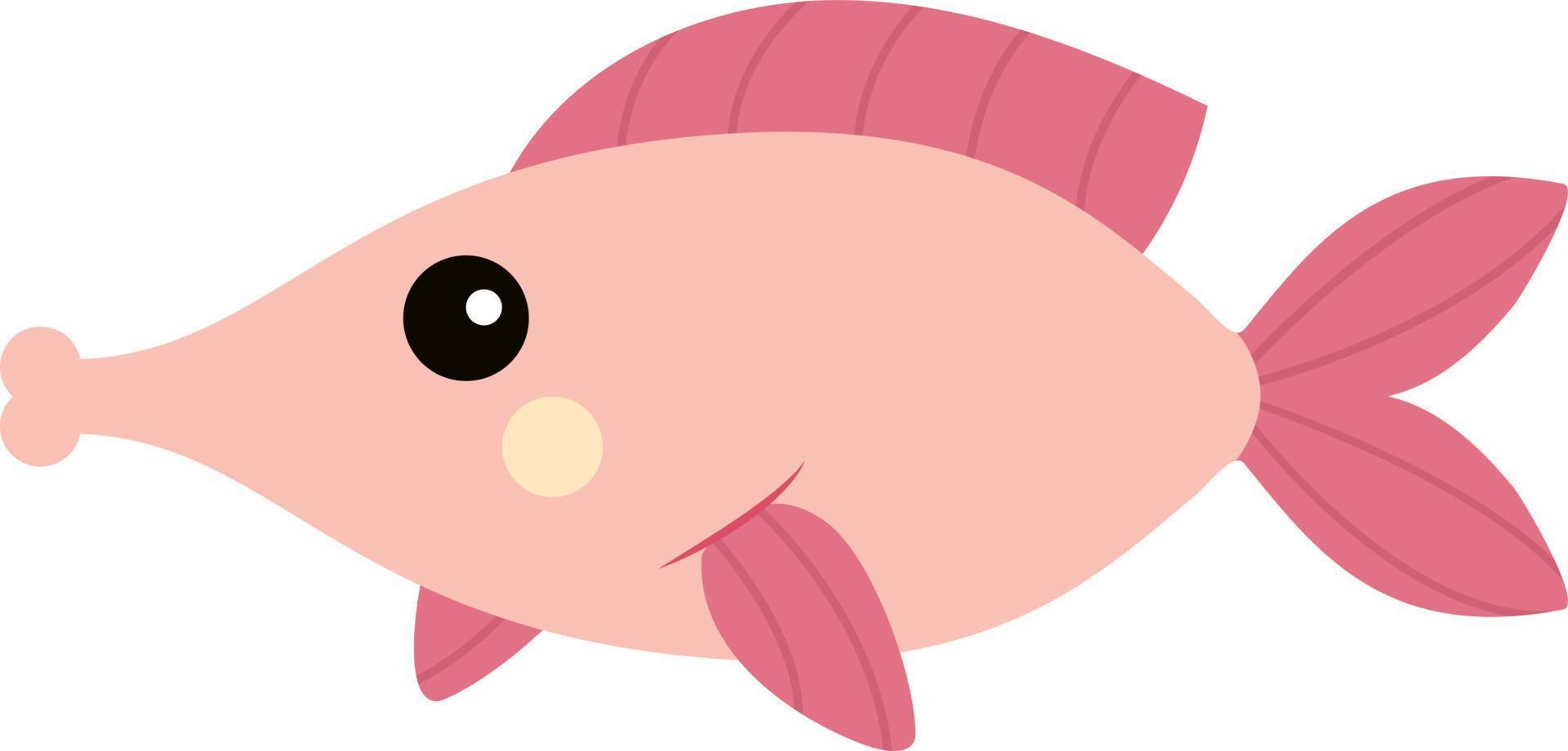 rosa fisk, illustration, vektor på vit bakgrund.
