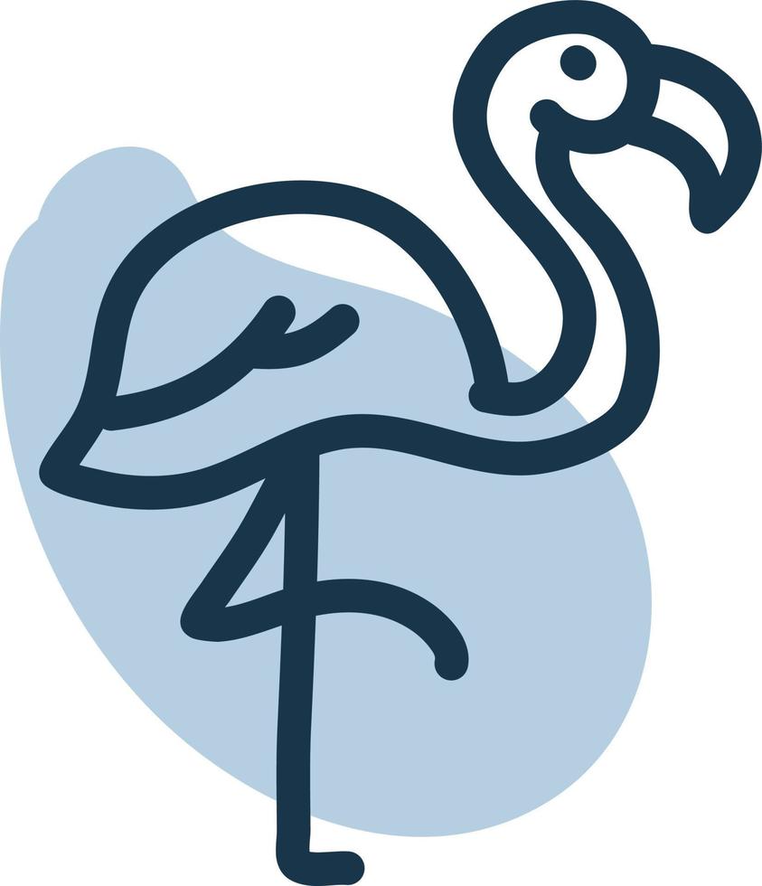 flamingo stående på ett ben, illustration, vektor, på en vit bakgrund. vektor