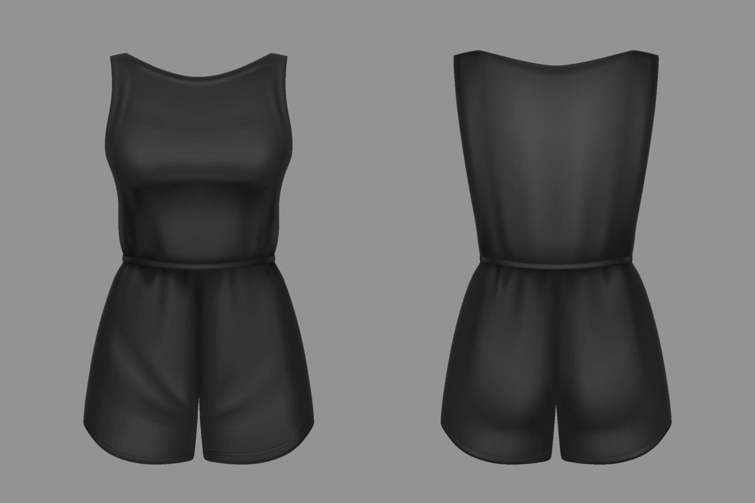 Frauenoverall 3D-Vektoroverall leeres Mockup vektor