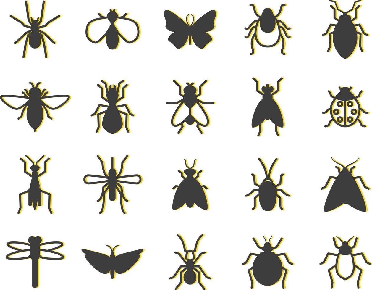 fliegende Insekten, Illustration, Vektor, auf weißem Hintergrund. vektor