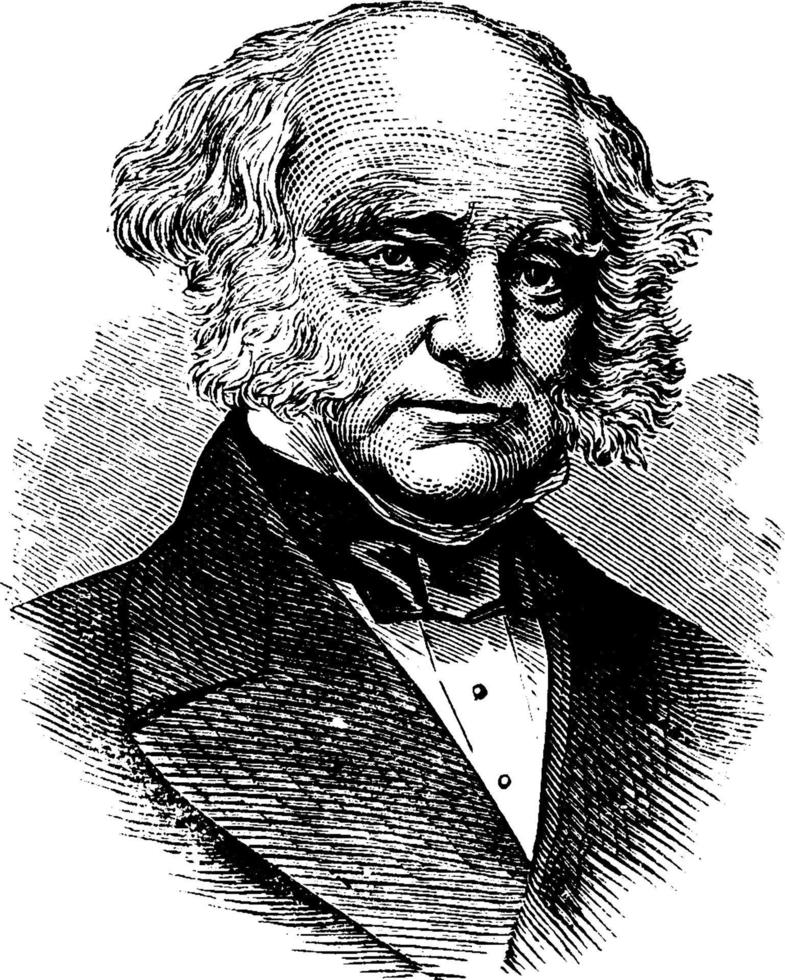 Martin van Buren, Vintage-Illustration vektor