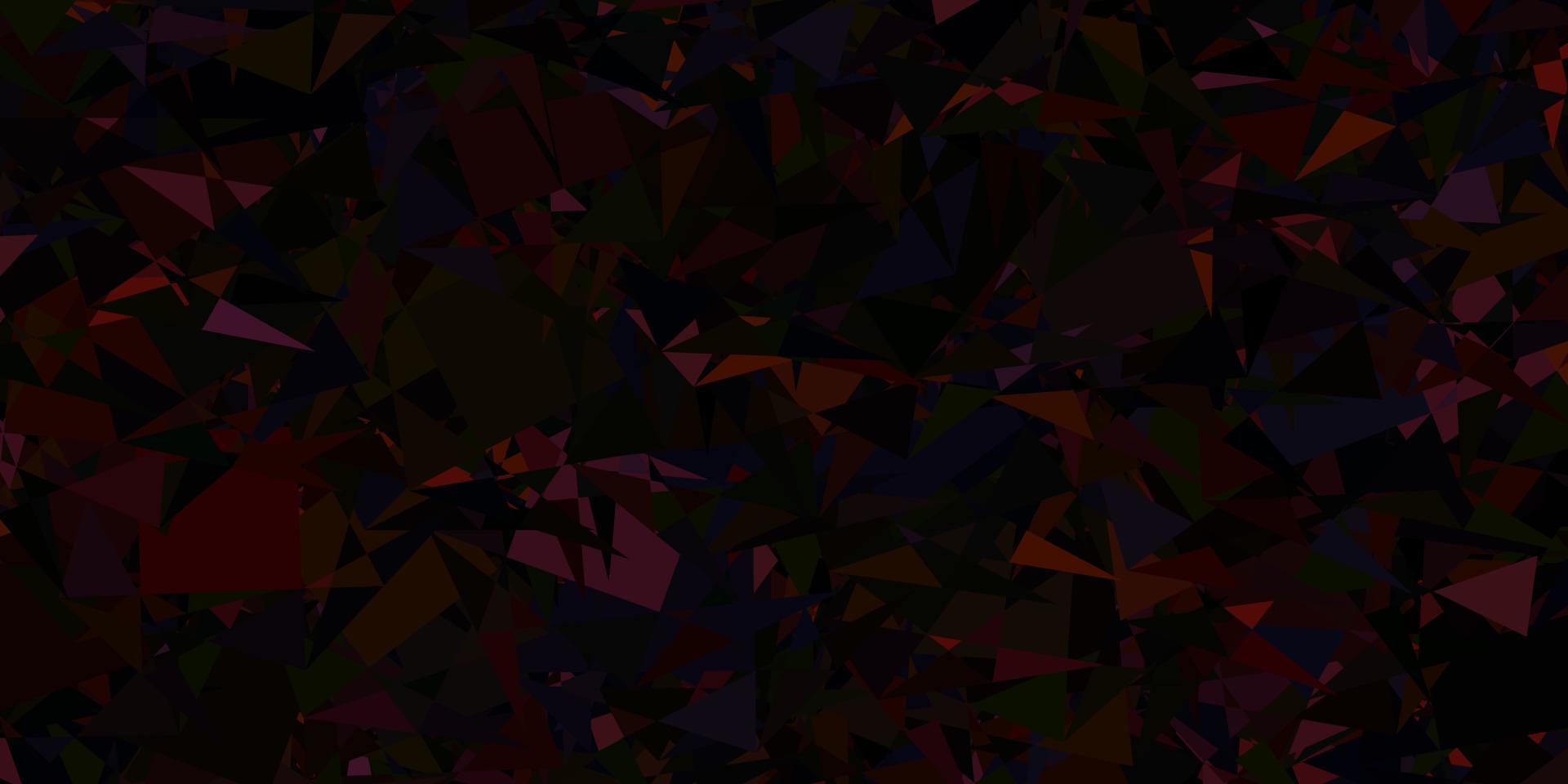 dunkelrosa, rote Vektorschablone mit Dreiecksformen. vektor