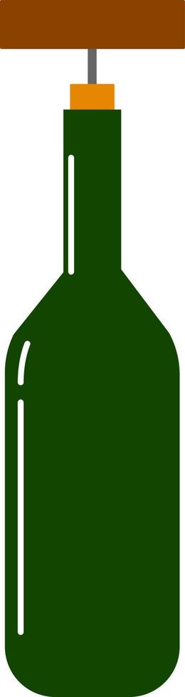 Flasche Wein, Illustration, Vektor auf weißem Hintergrund