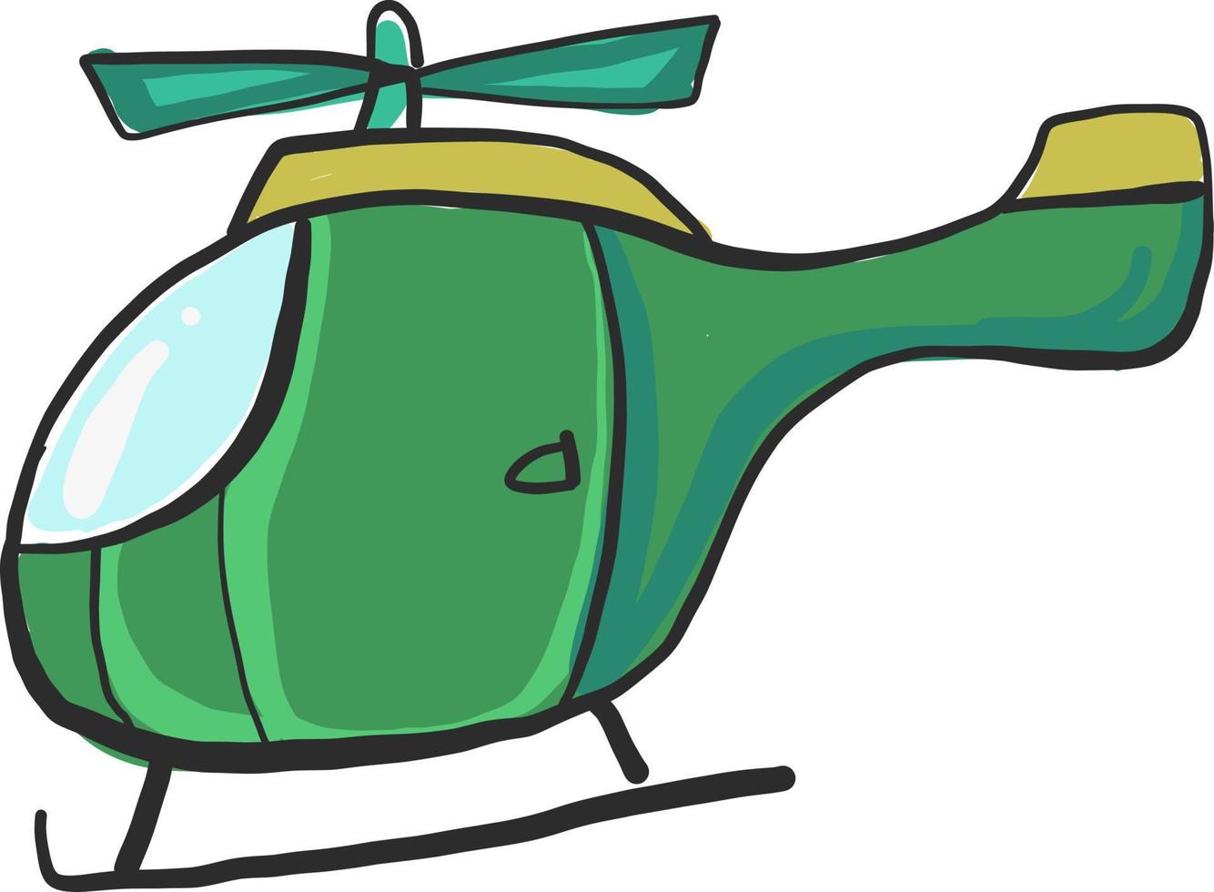 grön helikopter, illustration, vektor på vit bakgrund