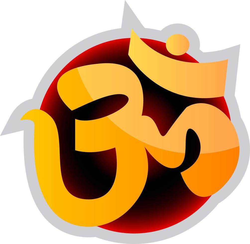OM-Zeichen der hinduistischen Religionsvektorillustration auf einem weißen Hintergrund vektor