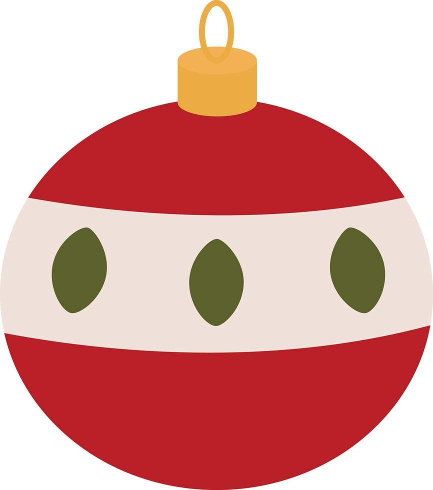 röd jul boll, illustration, vektor på vit bakgrund.