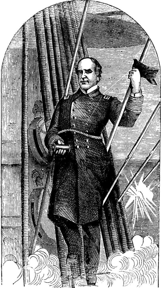Admiral David Farragut, Vintage Illustration vektor