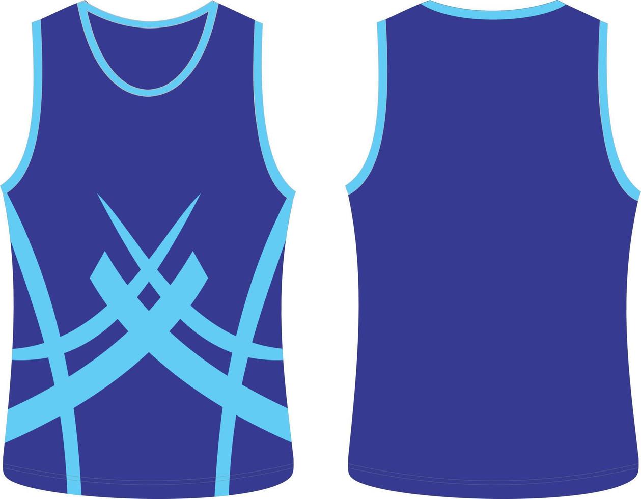 ärmelloses Tanktop Basketballtrikot Weste Design T-Shirt Vorlage, Sporttrikotkonzept mit Vorder- und Rückansicht für Männer und Frauen. Basketball, Volleyballtrikot, Tennis, Tanktop und Badmintonuniform vektor