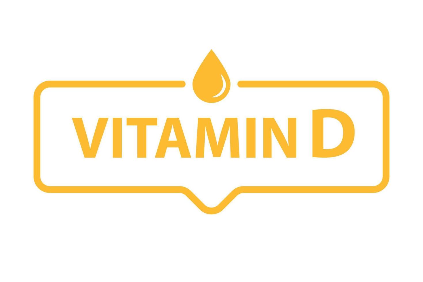 vitamin d text med Tal bubbla baner ikon vektor skönhet, apotek, näring hud vård begrepp för grafisk design, logotyp, hemsida, social media, mobil app, ui illustration