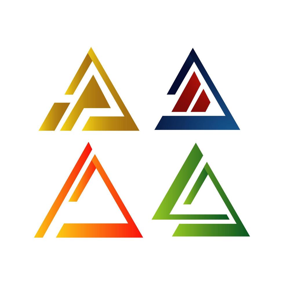 Dreieck-Logo-Design-Vektor-Konzept-Illustration isoliert auf weißem Hintergrund vektor