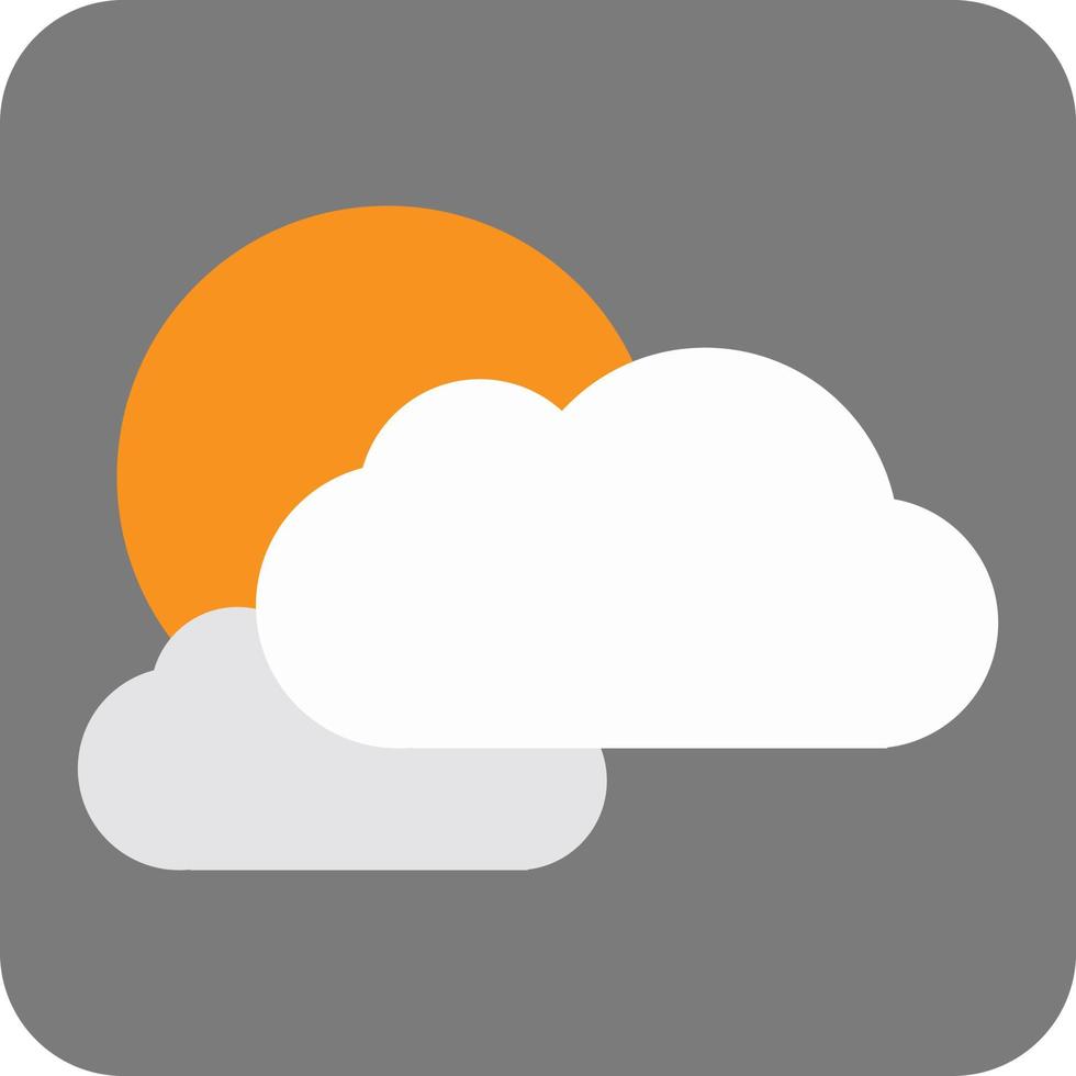 Sonne mit Wolken, Illustration, Vektor, auf weißem Hintergrund. vektor