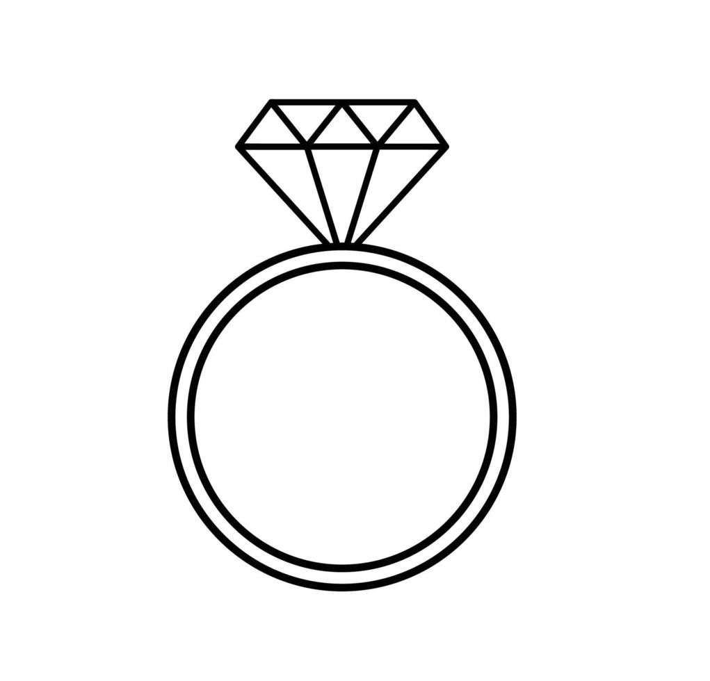 satz von diamantring-symbol-vektorillustration vektor