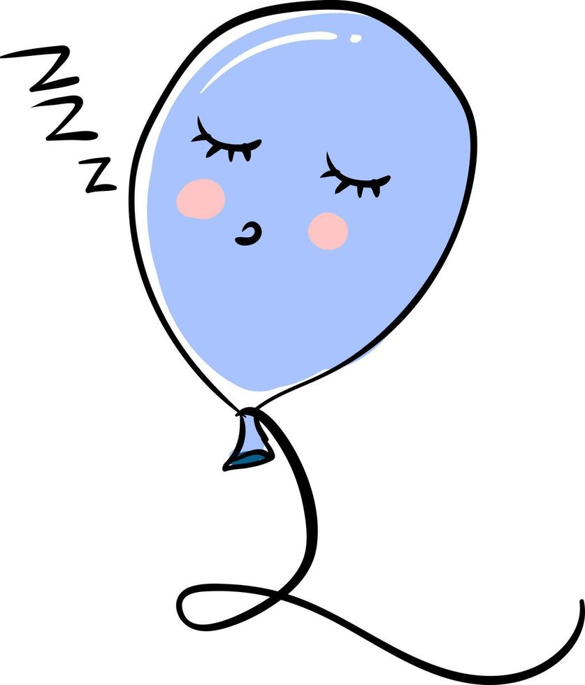 sovande blå ballong, illustration, vektor på vit bakgrund.