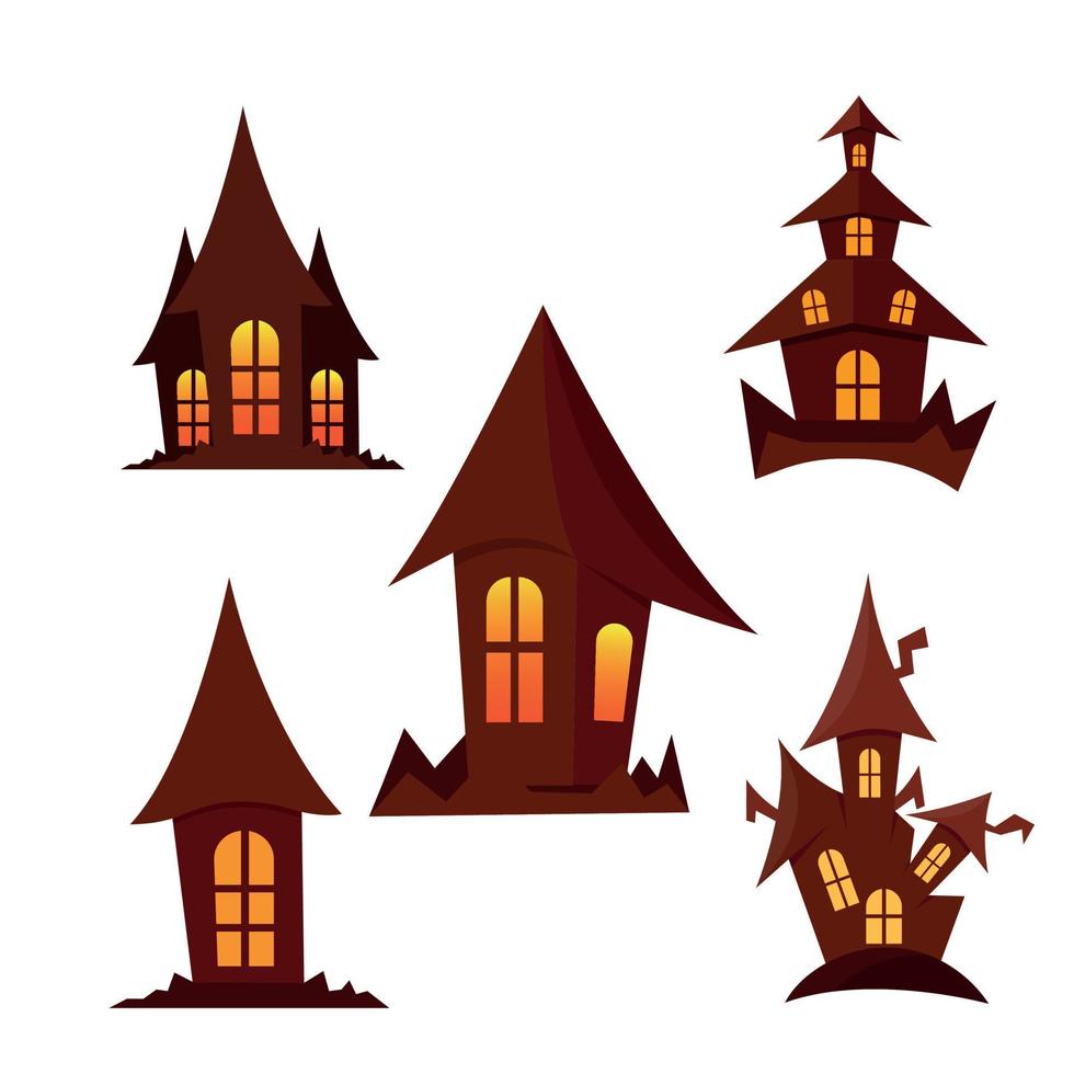 kreative gruselige Horrorhaus-Illustrationsvektoren, hochwertiges Geisterhausdesign des Horrors, einzigartiger Premium-Download mit Vektordatei. vektor