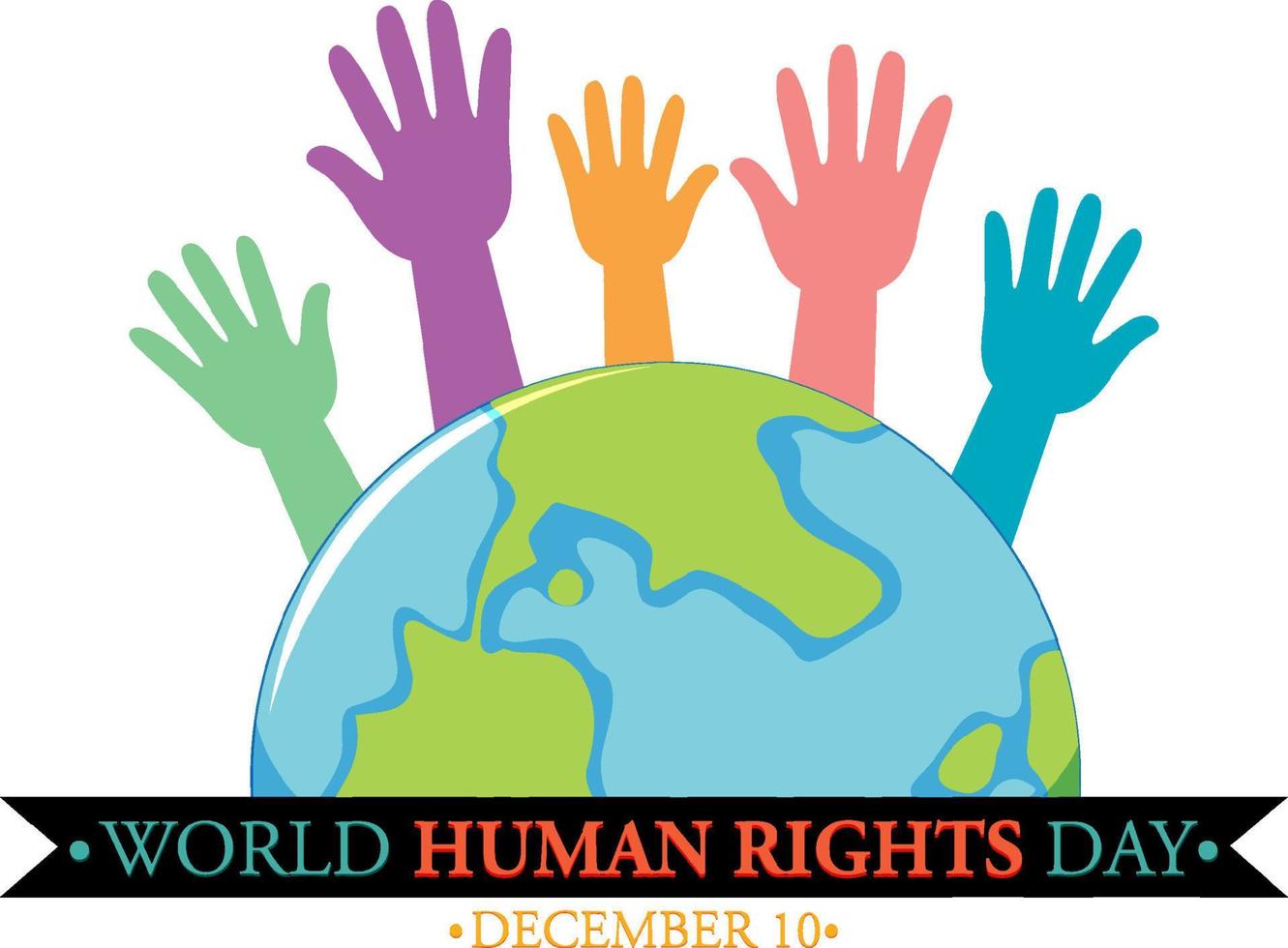 Plakatdesign zum Welttag der Menschenrechte vektor
