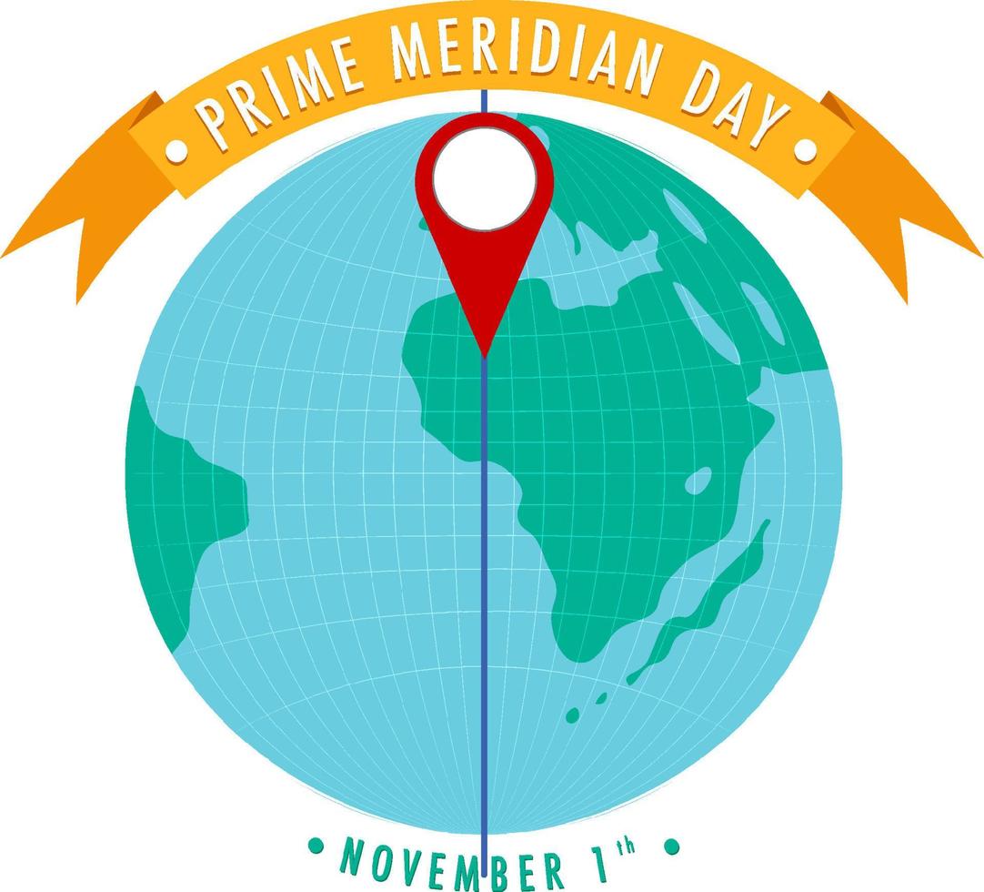 främsta meridian dag logotyp begrepp vektor