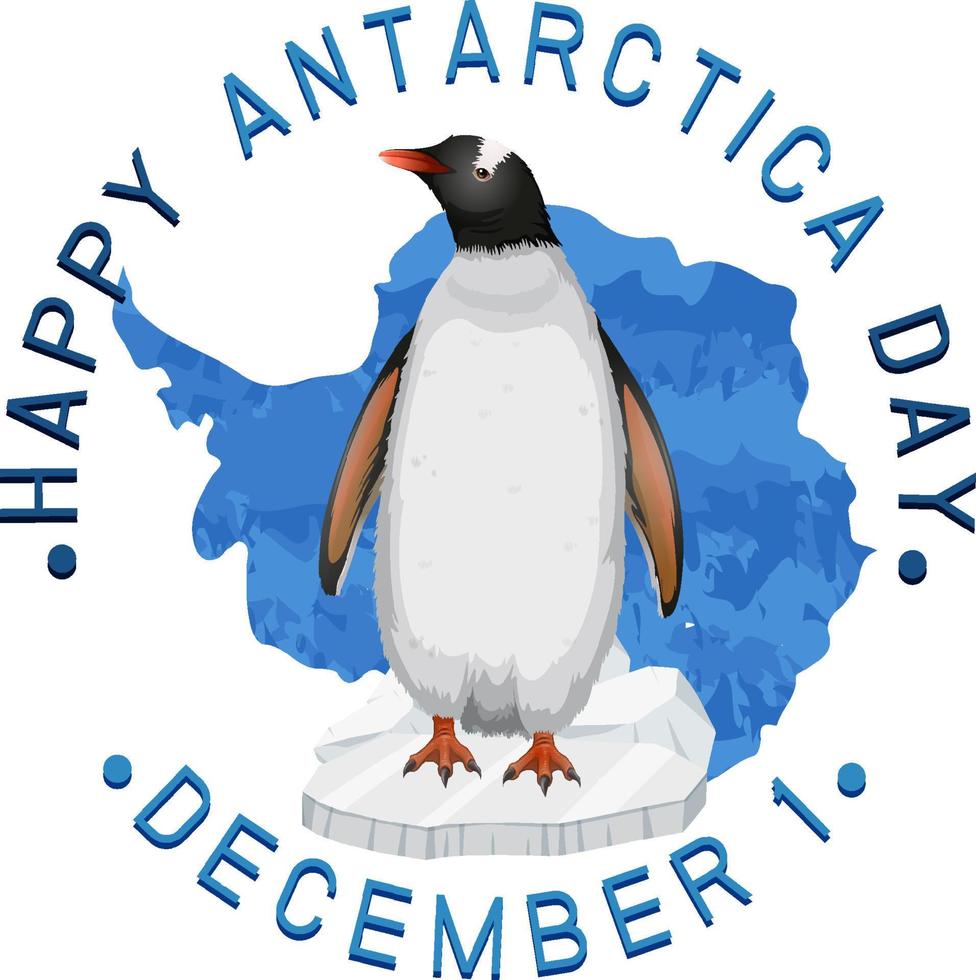 Plakatvorlage für den Antarktis-Tag vektor
