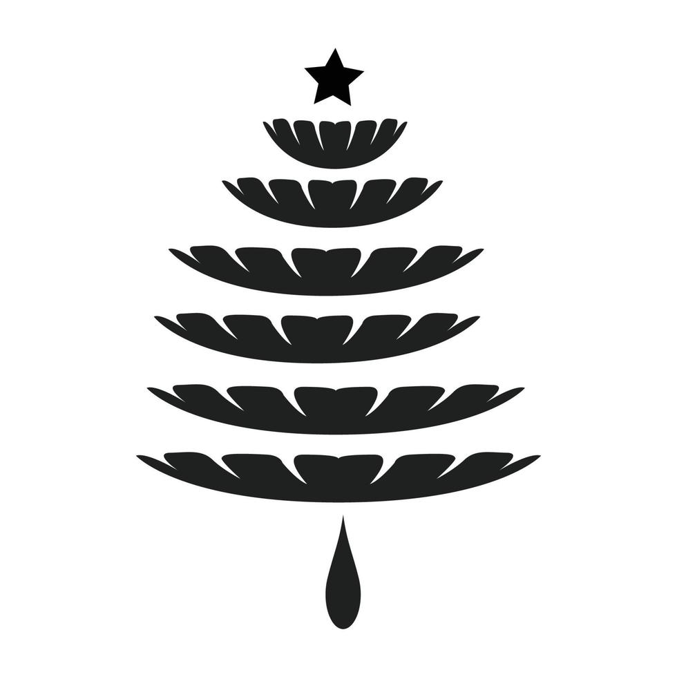 Weihnachtsbaum-Design. Vintage-Urlaub-Symbol. hand gezeichnete umrissweihnachtsillustration. vektor