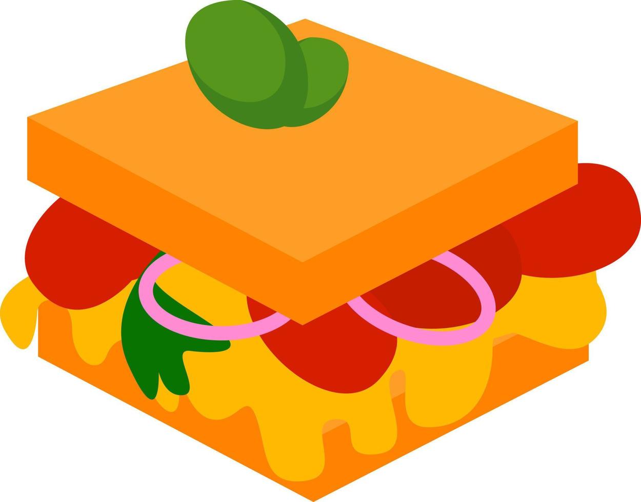 Sandwich, Illustration, Vektor auf weißem Hintergrund.