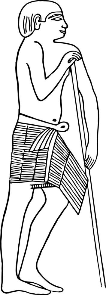 egyptisk mannens kostym, årgång illustration. vektor