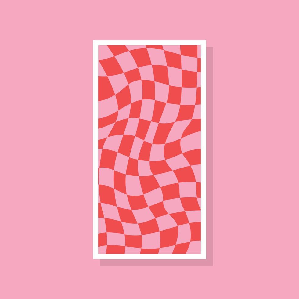 trendig söt vriden checkerboard design i rosa vektor