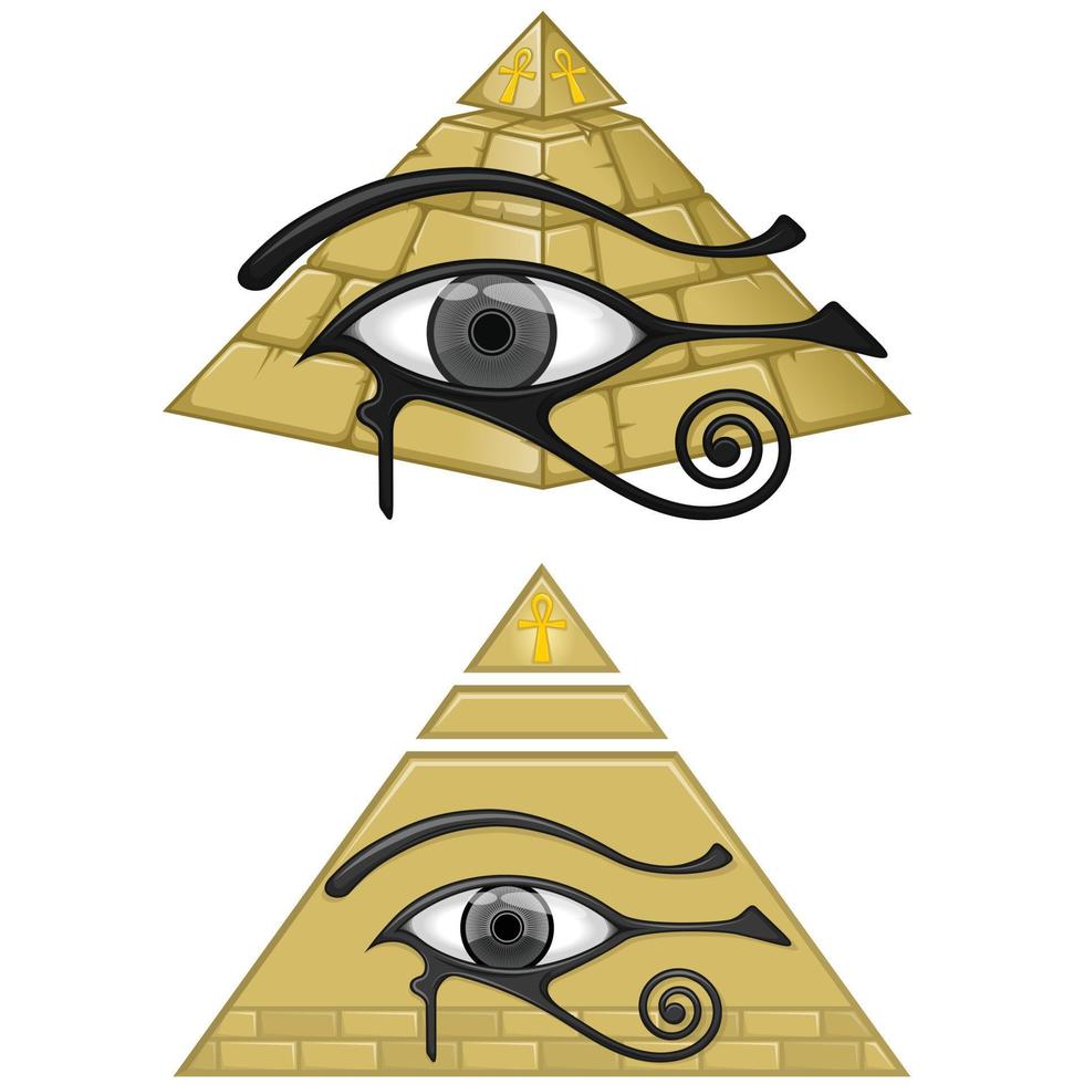 alte ägyptische Pyramide mit dem Auge des Horus vektor