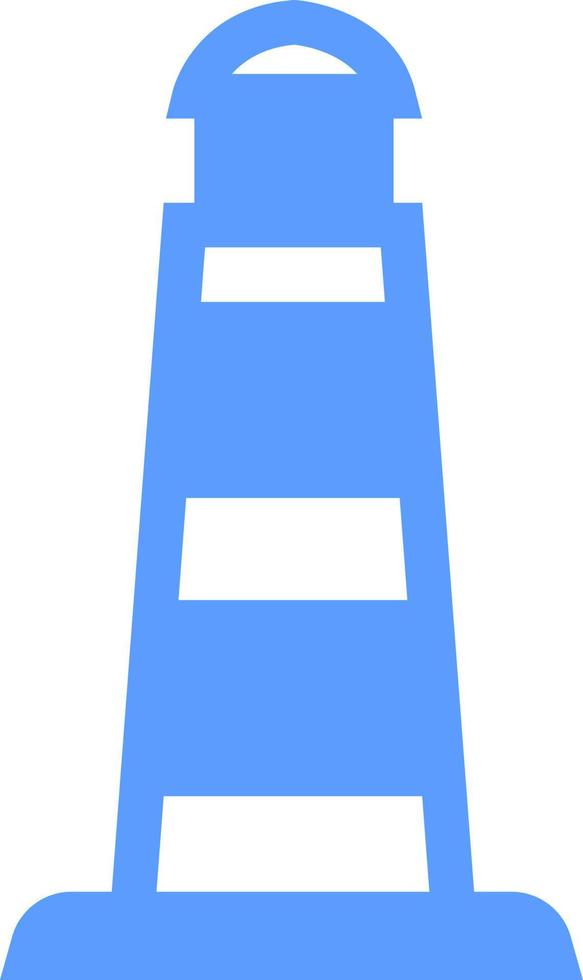 Blauer Leuchtturm, Symbolabbildung, Vektor auf weißem Hintergrund