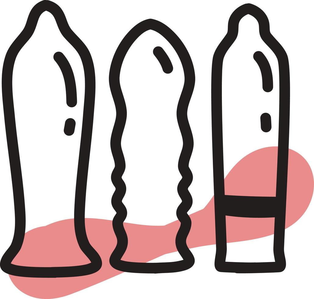 drei Kondome, Illustration, Vektor, auf weißem Hintergrund. vektor