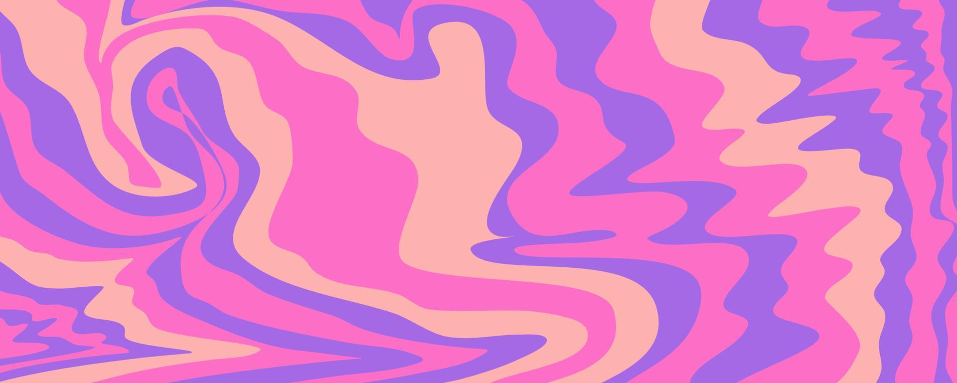 Wave y2k Hintergrund für Retro-Design. flüssiger grooviger marmorrosa hintergrund. lila y2k-Muster im modernen Stilrosa. psychedelische Retro-Wellentapete vektor