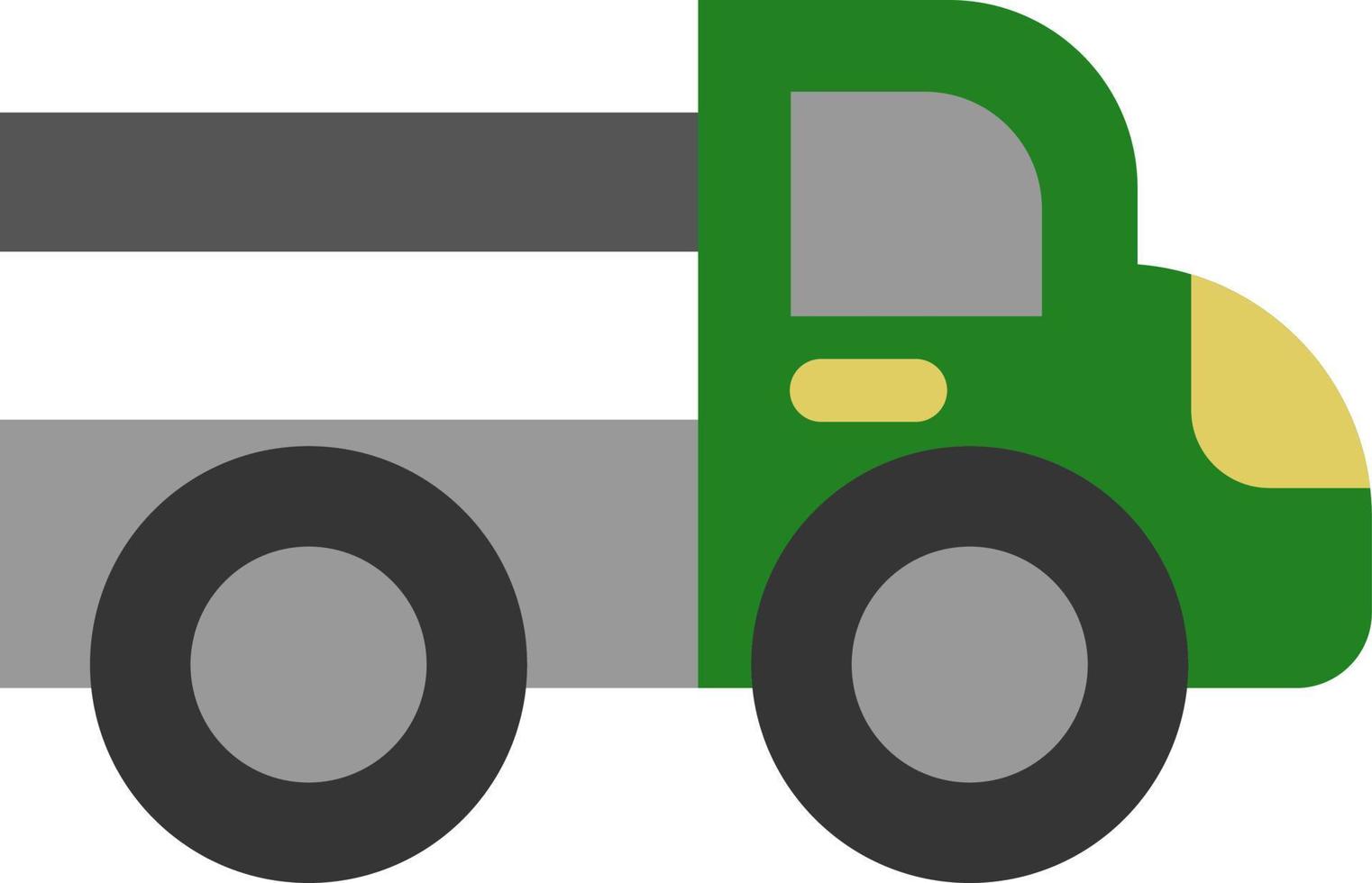 grön lastbil, illustration, vektor på en vit bakgrund.