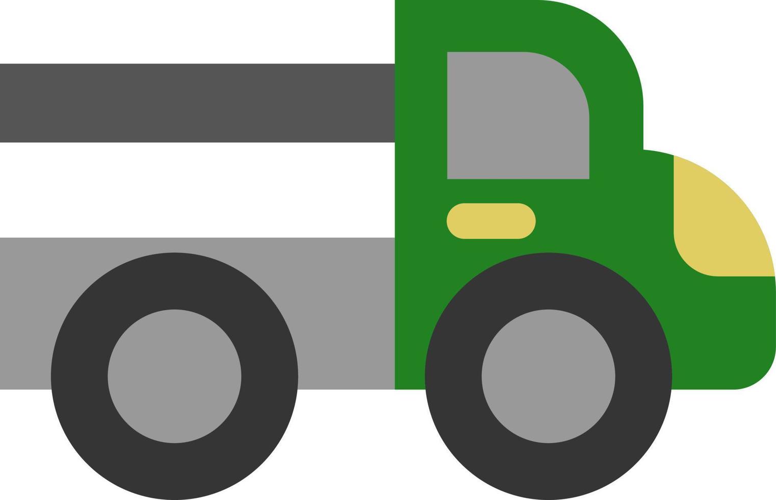 grüner LKW, Illustration, Vektor auf weißem Hintergrund.