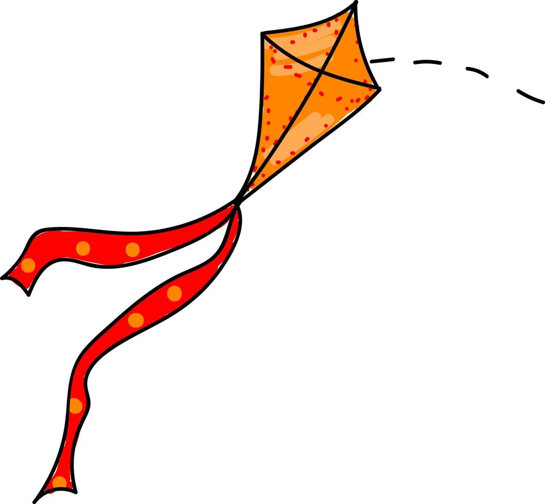 flygande drake, illustration, vektor på vit bakgrund.