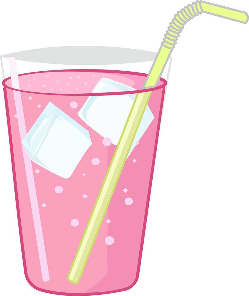 Rosa Cocktail, Illustration, Vektor auf weißem Hintergrund.